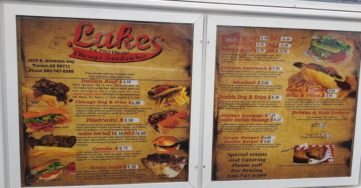 Luke's Italian Beef Menu - Image 2